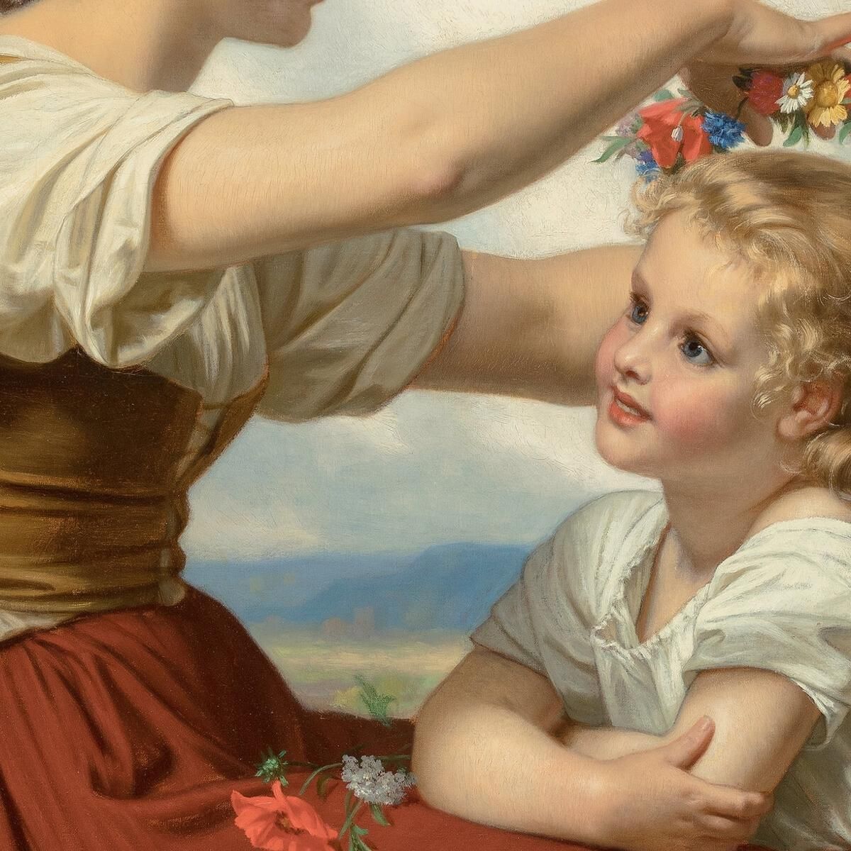 Crown Of Field Flowers Hugues Merle hmr7 canvas print