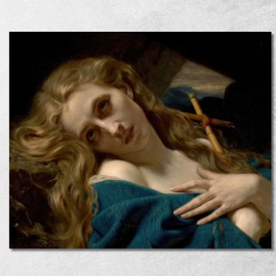 Mary Magdalene In The Cave Hugues Merle hmr15 canvas print 