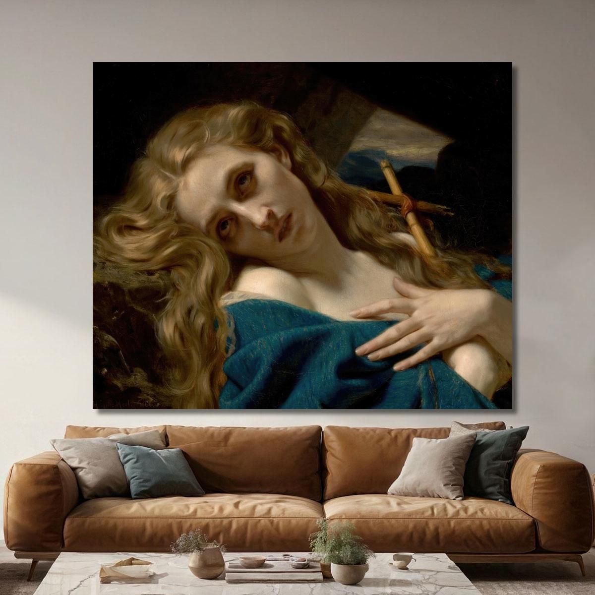 Mary Magdalene In The Cave Hugues Merle hmr15 canvas print 