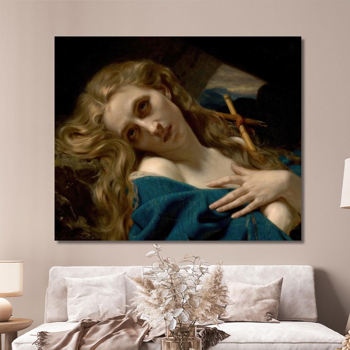 Mary Magdalene In The Cave Hugues Merle hmr15 canvas print 