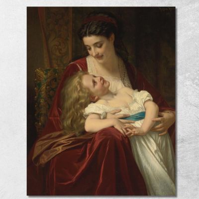 Maternal Affection Hugues Merle hmr16 canvas print 
