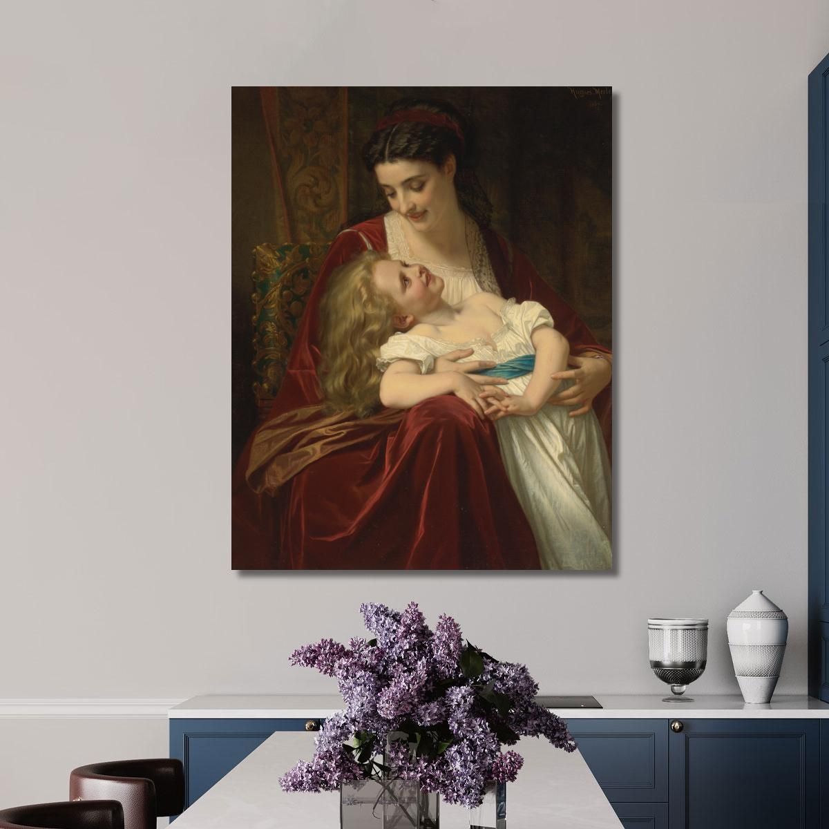 Maternal Affection Hugues Merle hmr16 canvas print 