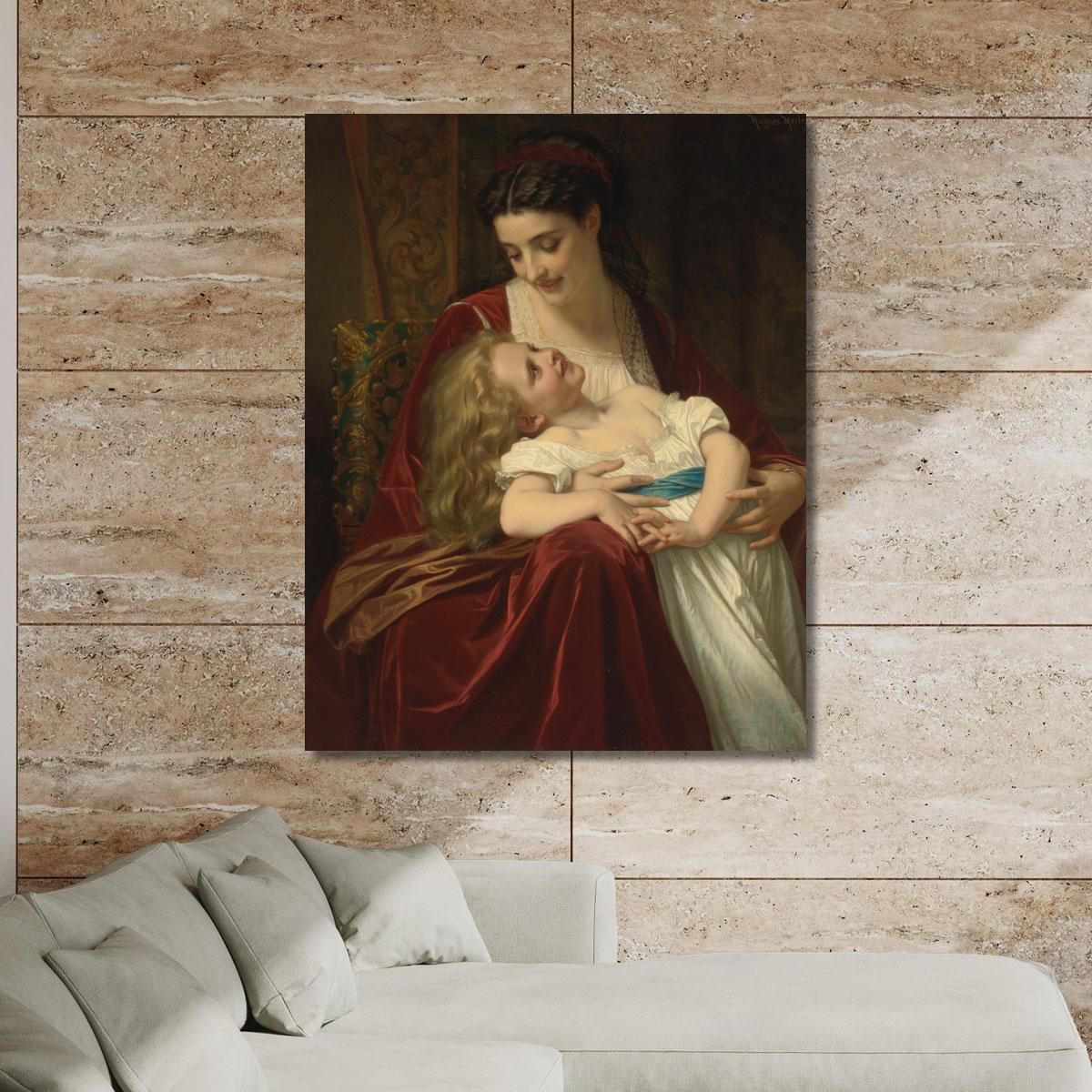 Maternal Affection Hugues Merle hmr16 canvas print 