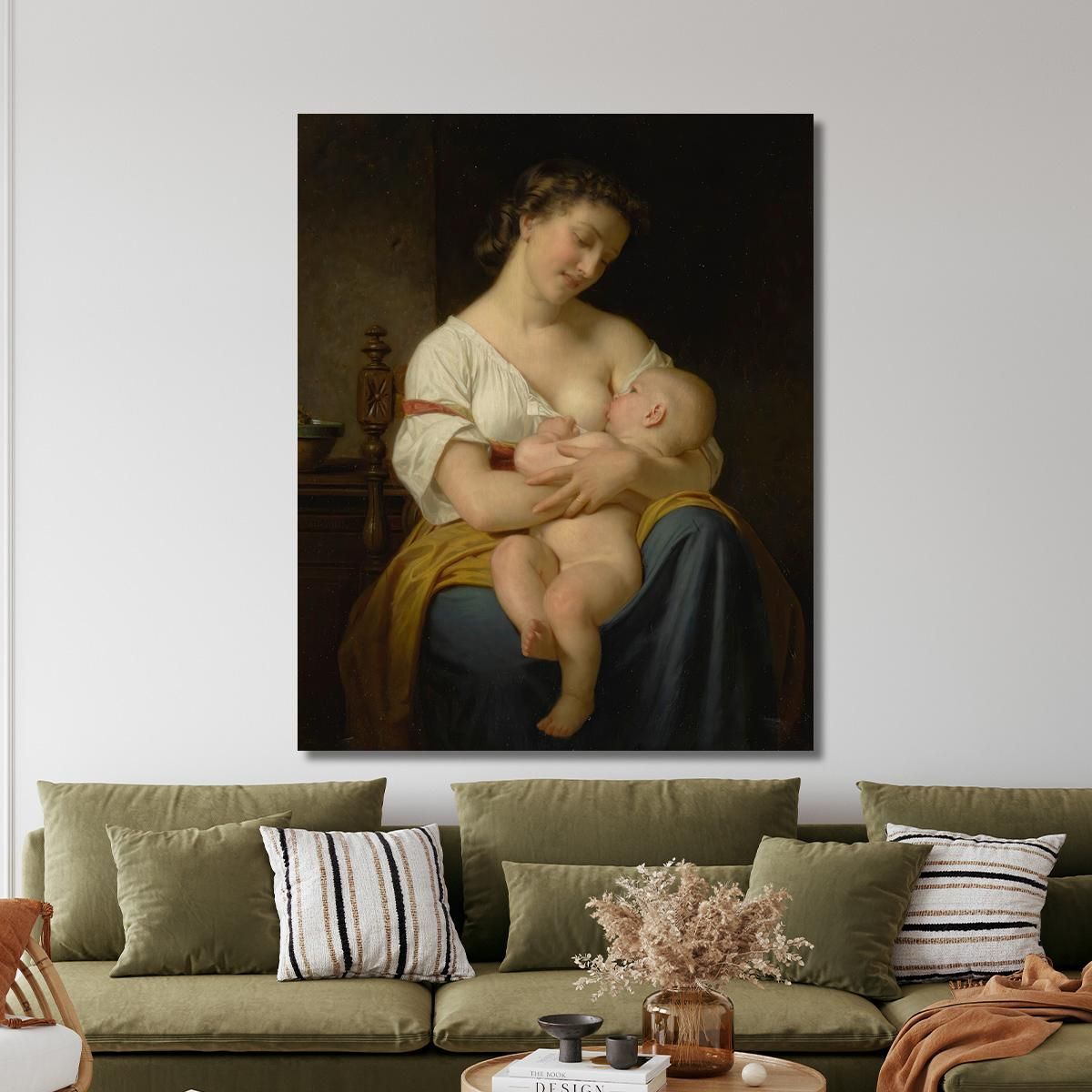 Mother And Child Hugues Merle hmr17 canvas print 