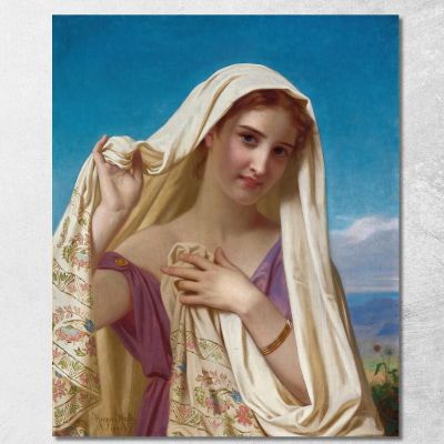 Young Girl In A Veil Hugues Merle hmr31 canvas print 