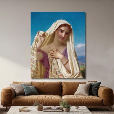 Young Girl In A Veil Hugues Merle hmr31 canvas print 