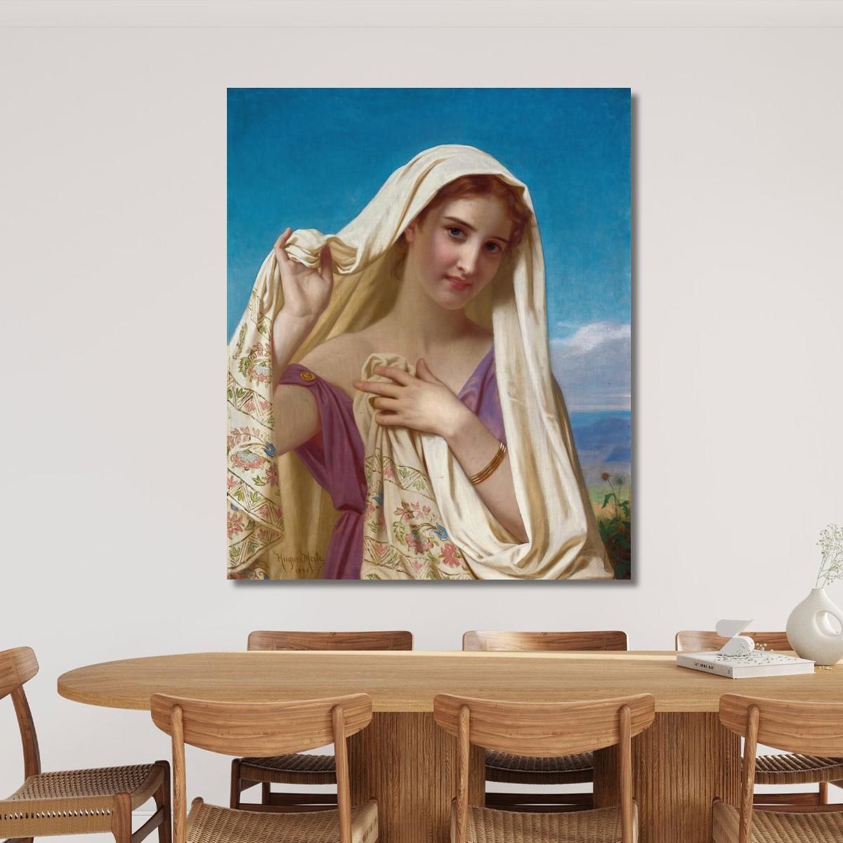 Young Girl In A Veil Hugues Merle hmr31 canvas print 