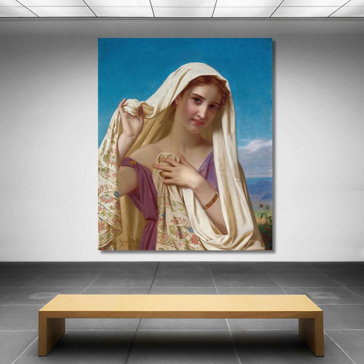 Young Girl In A Veil Hugues Merle hmr31 canvas print 