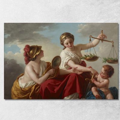 Justice Disarmed By Innocence And Applauded By Prudence Louis-Jean-François Lagrenée ljf11 canvas print 
