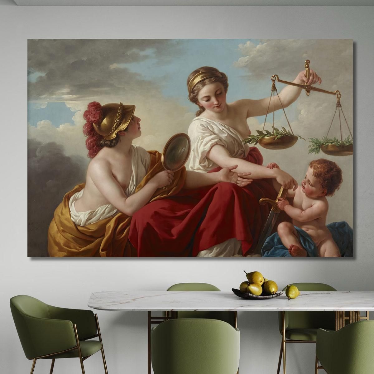 Justice Disarmed By Innocence And Applauded By Prudence Louis-Jean-François Lagrenée ljf11 canvas print 