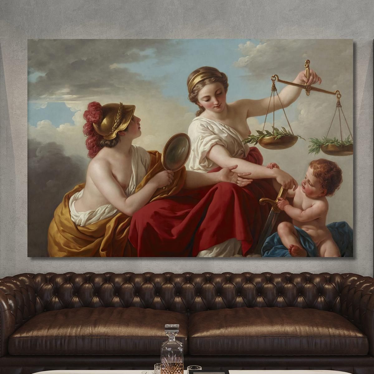 Justice Disarmed By Innocence And Applauded By Prudence Louis-Jean-François Lagrenée ljf11 canvas print 