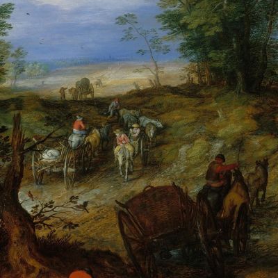 A Woodland Road With Travelers Jan Brueghel The Elder jbe6 canvas print