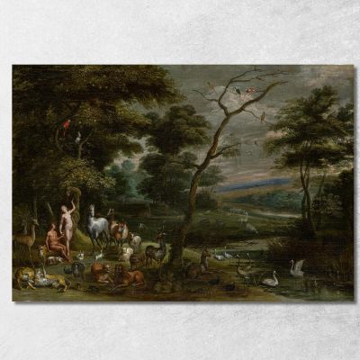 Adam And Eve In Paradise Jan Brueghel The Elder jbe7 canvas print 