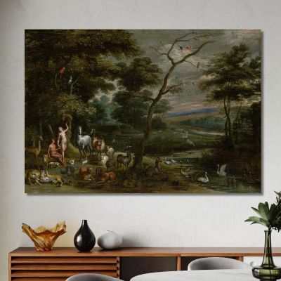 Adam And Eve In Paradise Jan Brueghel The Elder jbe7 canvas print 