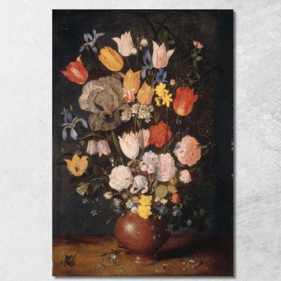 Bouquet Of Flowers In An Earthenware Vase Jan Brueghel The Elder jbe9 canvas print 