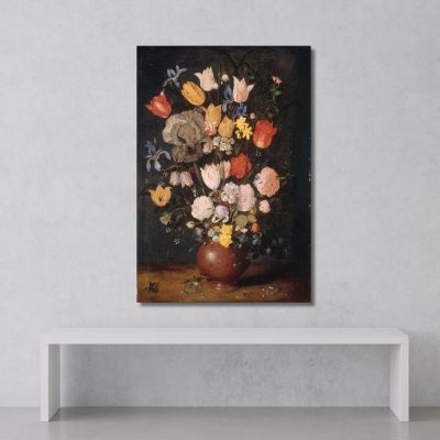 Bouquet Of Flowers In An Earthenware Vase Jan Brueghel The Elder jbe9 canvas print 