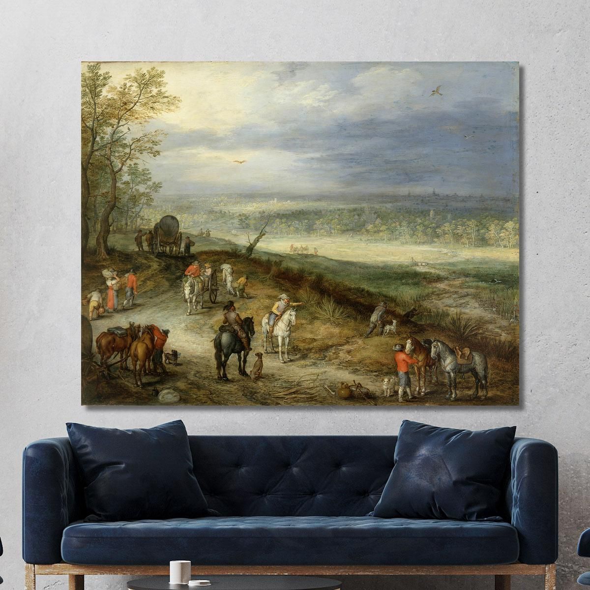 Extensive Landscape With Travellers On A Country Road Jan Brueghel The Elder jbe14 canvas print 