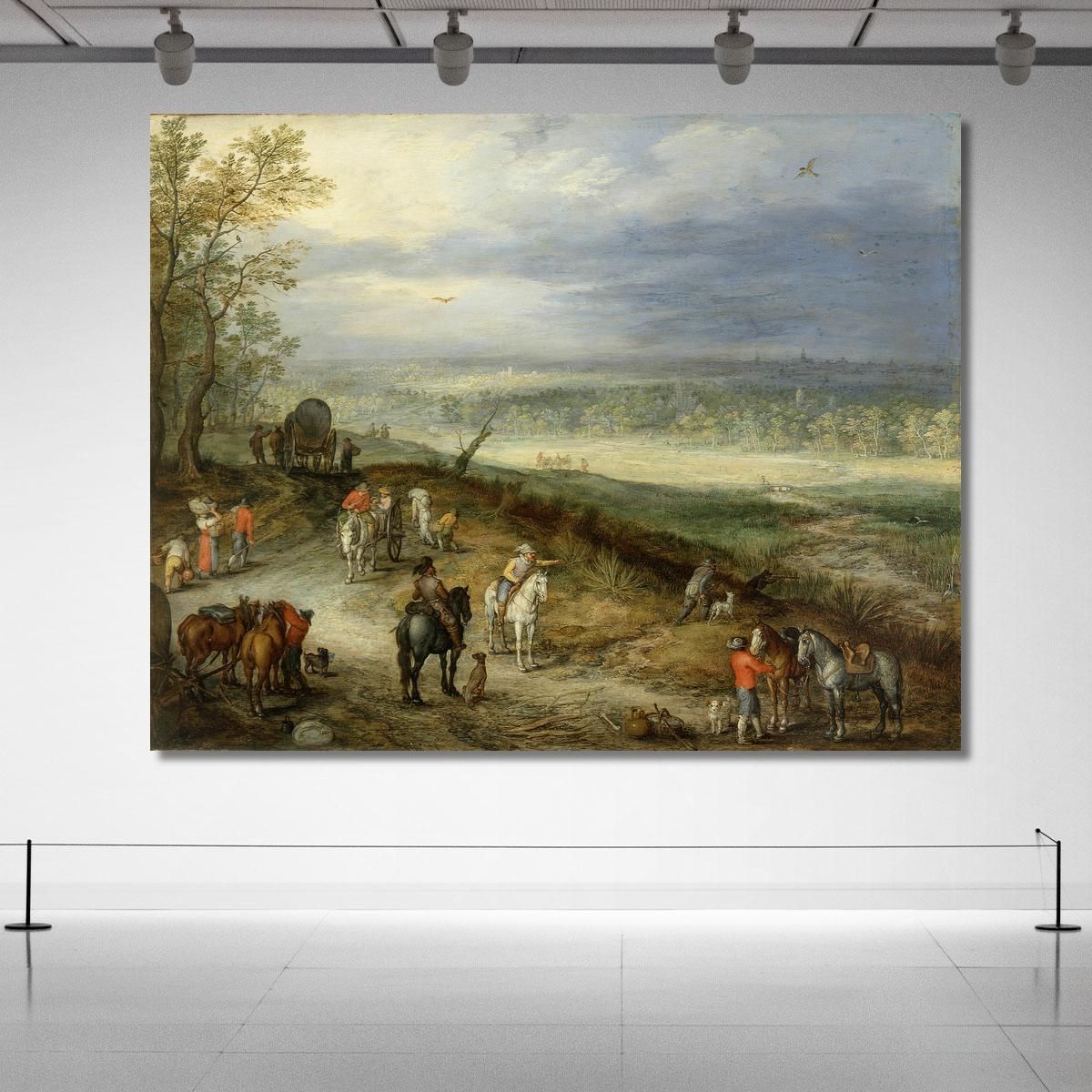 Extensive Landscape With Travellers On A Country Road Jan Brueghel The Elder jbe14 canvas print 