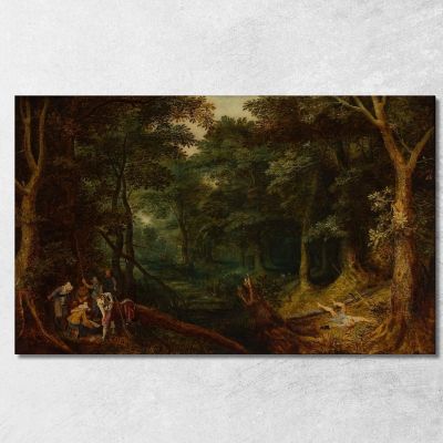 Landscape With Robbers Dividing The Loot Jan Brueghel The Elder jbe21 canvas print 