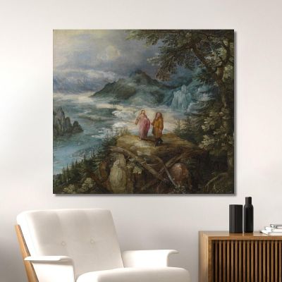 Mountain Landscape With The Temptation Of Christ Jan Brueghel The Elder jbe28 canvas print 