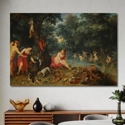 Nymphs Bathing Jan Brueghel The Elder jbe29 canvas print 