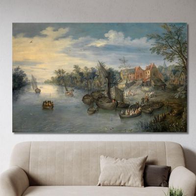 River Landscape 2 Jan Brueghel The Elder jbe32 canvas print 