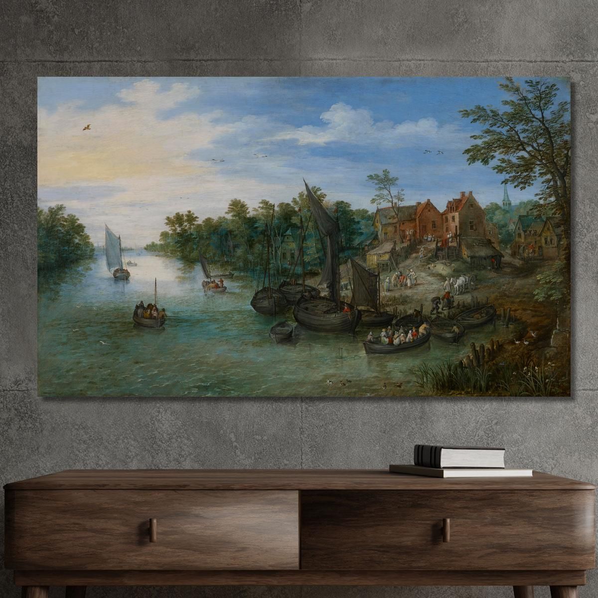 River Landscape Jan Brueghel The Elder jbe34 canvas print 