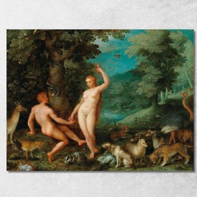 The Temptation Of Adam In Paradise Jan Brueghel The Elder jbe42 canvas print 