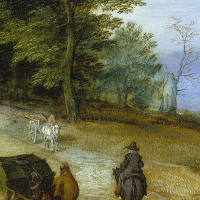 Wooded Landscape With Figures Jan Brueghel The Elder jbe53 canvas print