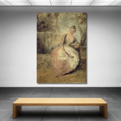 The Anxious Lover Jean-Antoine Watteau jaw22 canvas print 