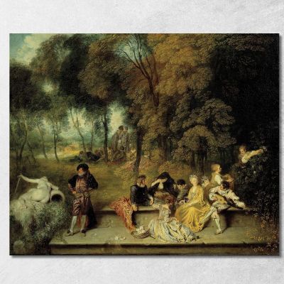 Pleasures Of Love Jean-Antoine Watteau jaw25 canvas print 