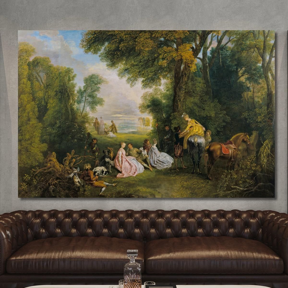 Hunting Rendezvous Jean-Antoine Watteau jaw27 canvas print 