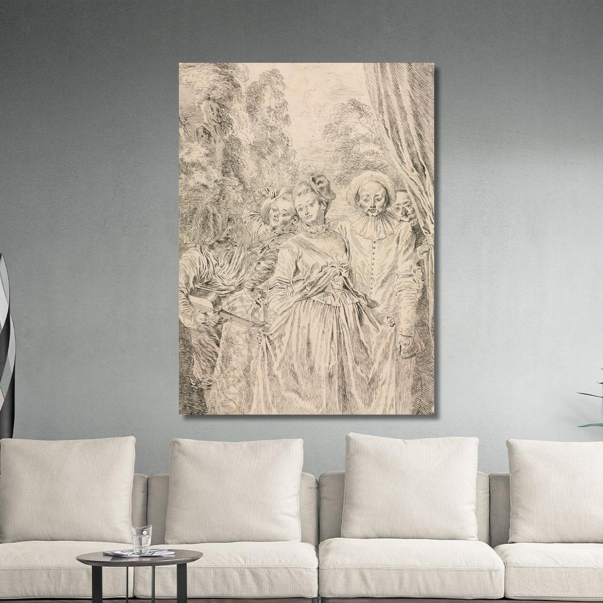 The Clothes Are Italian Jean-Antoine Watteau jaw31 canvas print 
