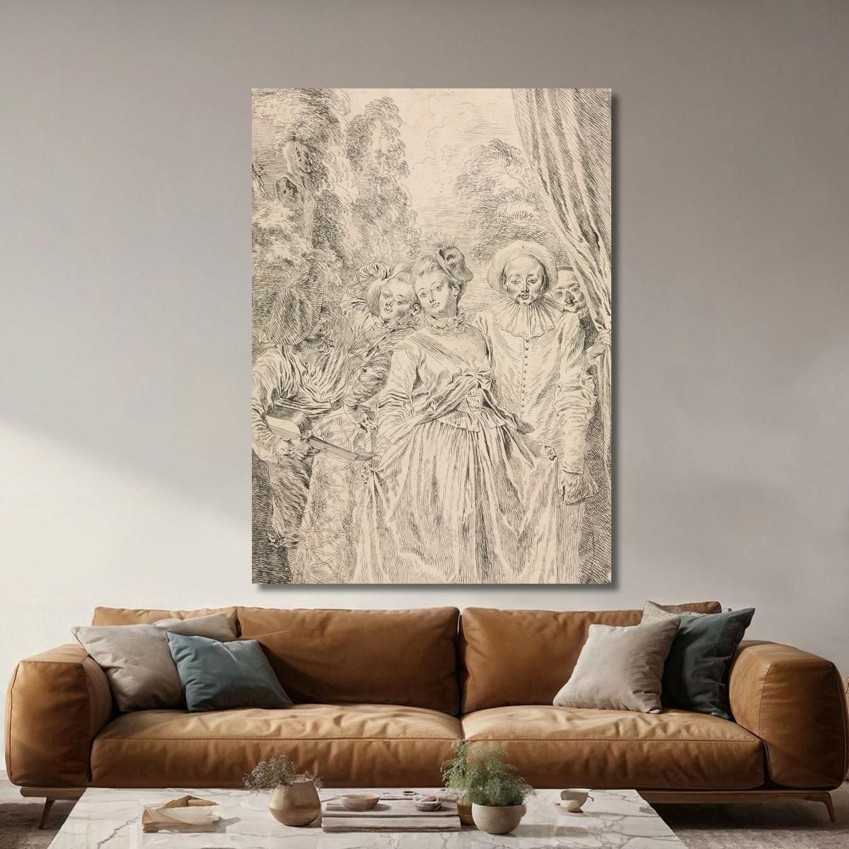 The Clothes Are Italian Jean-Antoine Watteau jaw31 canvas print 