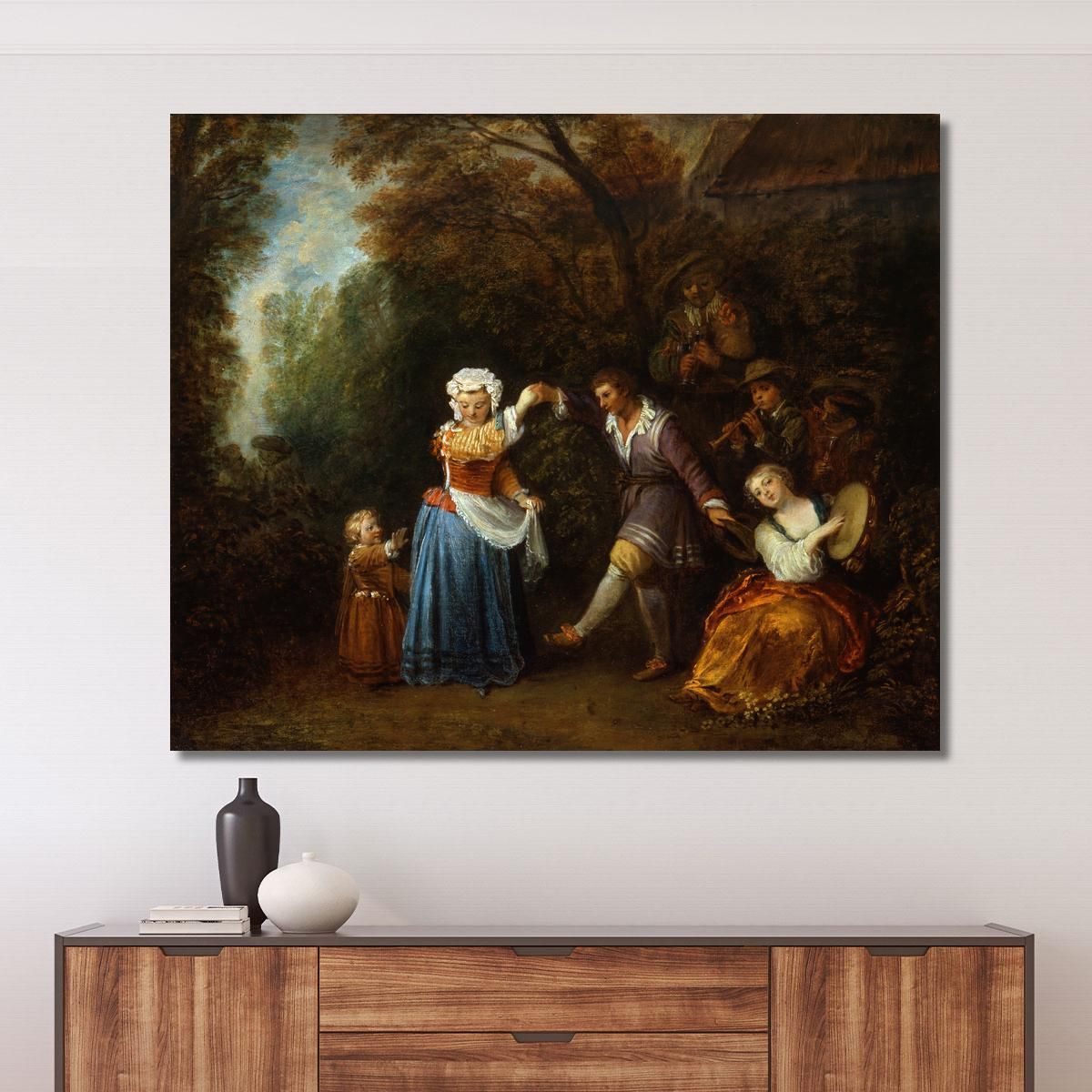 The Country Dance Jean-Antoine Watteau jaw32 canvas print 