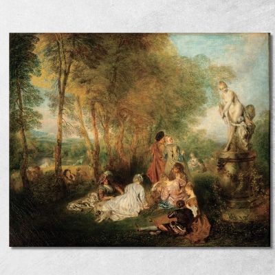 The Feast Of Love Jean-Antoine Watteau jaw35 canvas print 