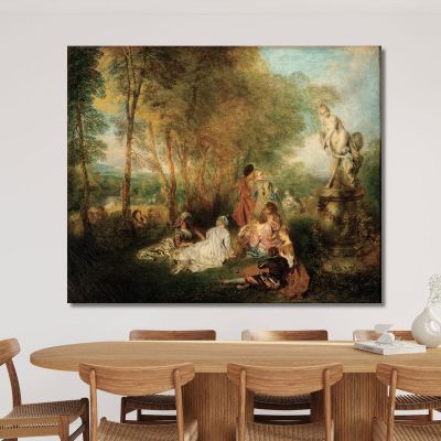 The Feast Of Love Jean-Antoine Watteau jaw35 canvas print 