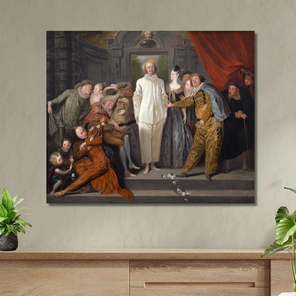 The Italian Comedians Jean-Antoine Watteau jaw37 canvas print 