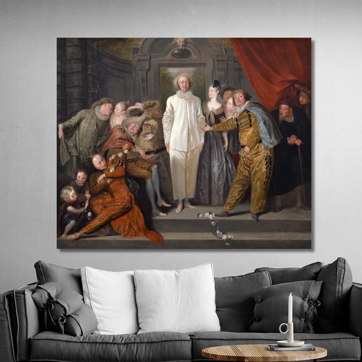 The Italian Comedians Jean-Antoine Watteau jaw37 canvas print 