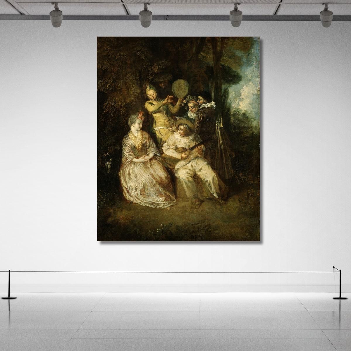 The Italian Serenade Jean-Antoine Watteau jaw38 canvas print 