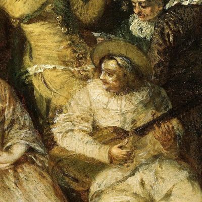 The Italian Serenade Jean-Antoine Watteau jaw38 canvas print