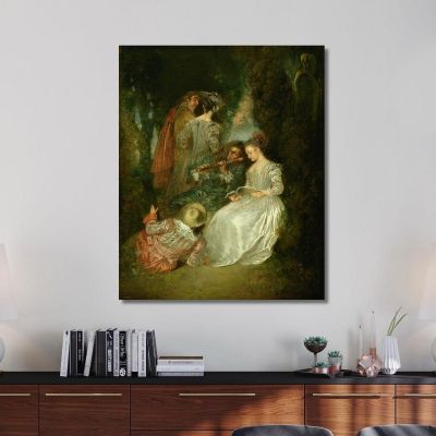 The Perfect Accord Jean-Antoine Watteau jaw40 canvas print 