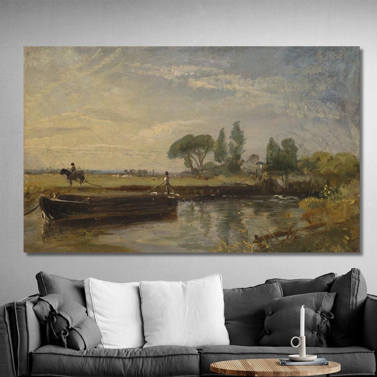Barge Below Flatford Lock John Constable jcn15 canvas print 