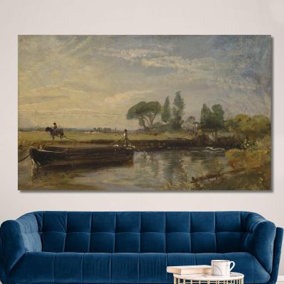 Barge Below Flatford Lock John Constable jcn15 canvas print 