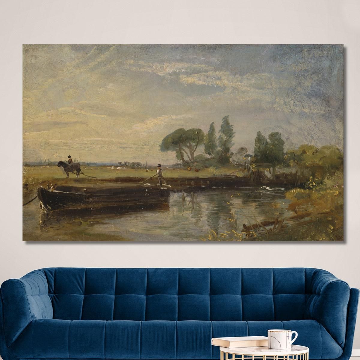 Barge Below Flatford Lock John Constable jcn15 canvas print 
