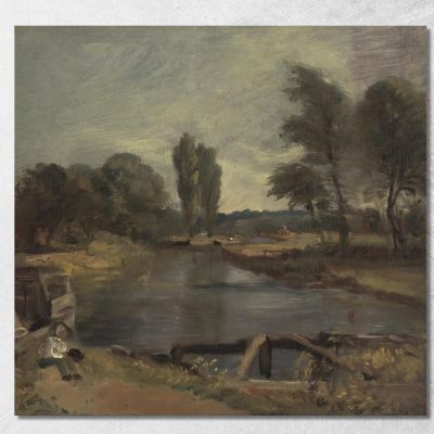 Flatford Lock John Constable jcn37 canvas print 