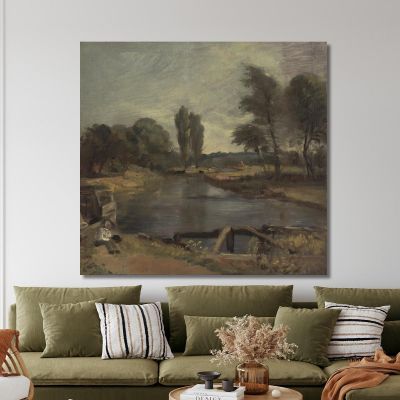 Flatford Lock John Constable jcn37 canvas print 