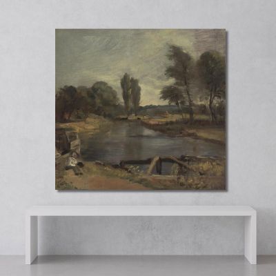 Flatford Lock John Constable jcn37 canvas print 