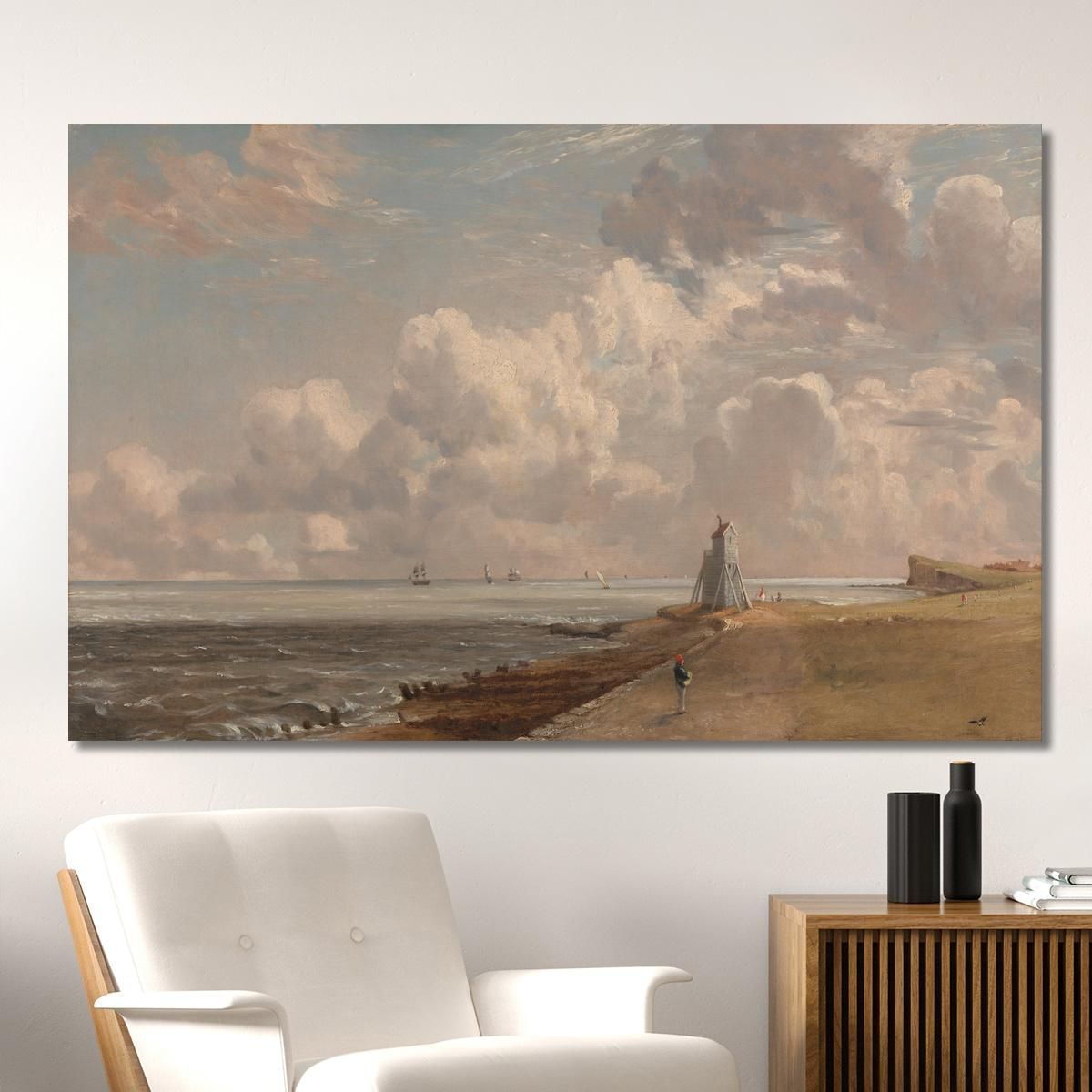 Harwich The Low Lighthouse And Beacon Hill John Constable jcn51 canvas print 