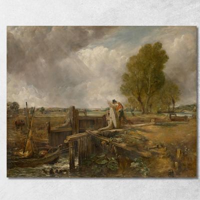Study Of A Boat Passing A Lock John Constable jcn83 canvas print 